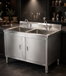 Double Sink With Backsplash,