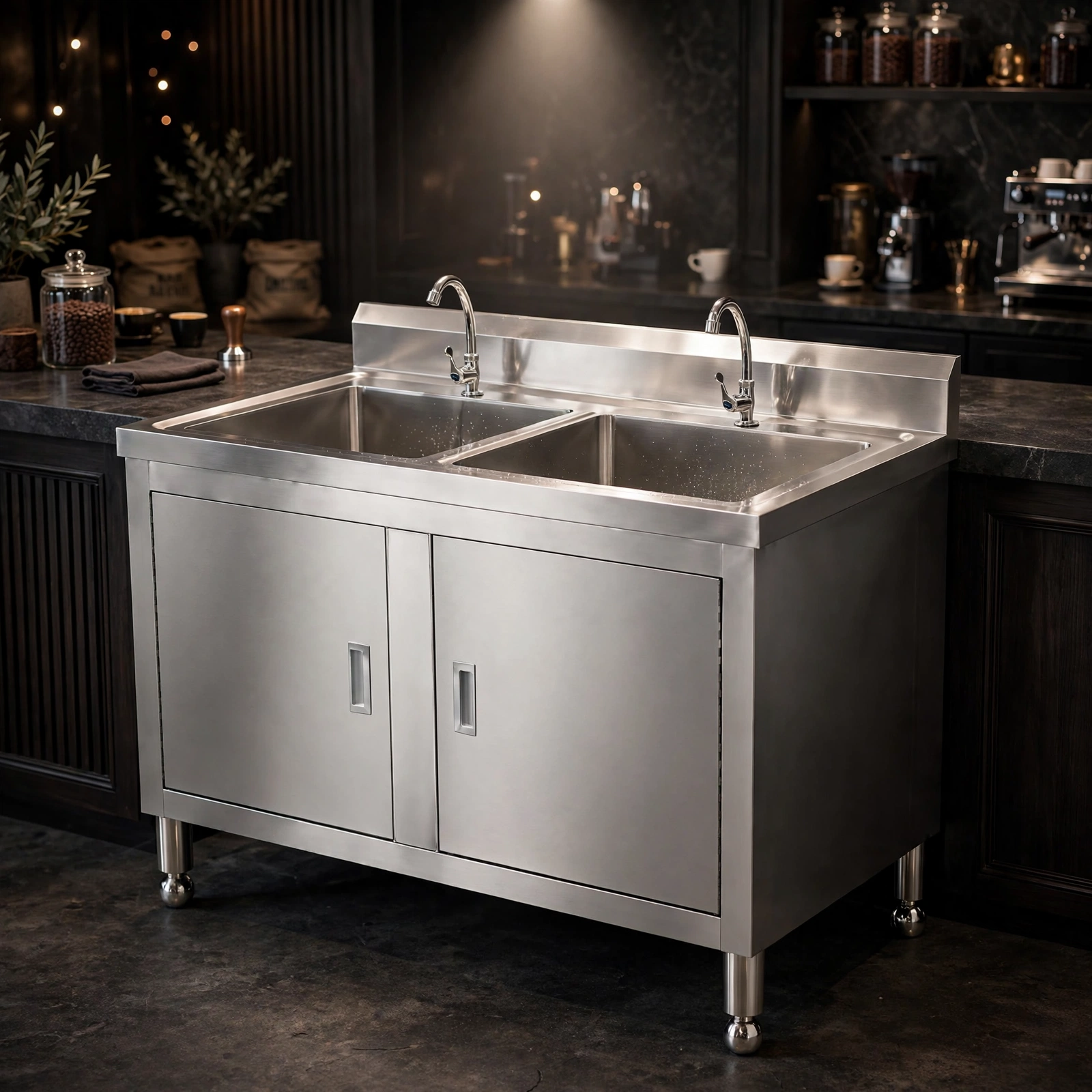 Double Sink With Backsplash, Double Sink With Backsplash,