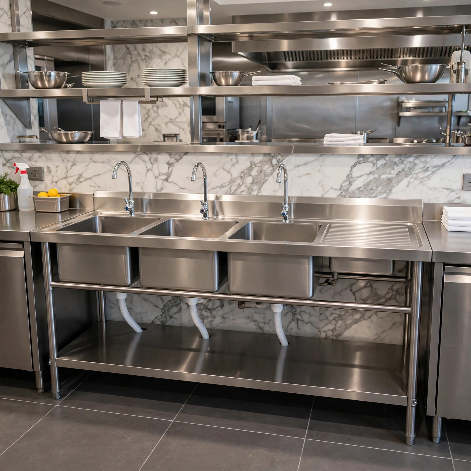 Three Bowl Commercial Sink Three Bowl Commercial Sink