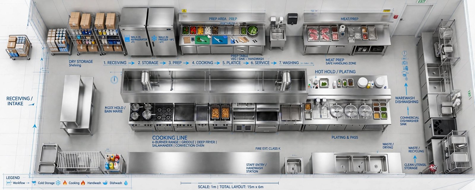 cloud kitchen stainless minimalis