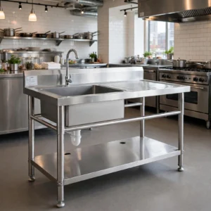 meja bar stainless / ice bin sink / cocktail station bar