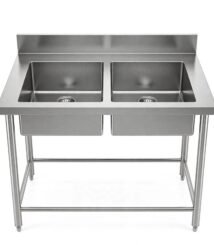 bak cuci piring 2 lubang, meja cuci piring 2 bak, double bowl sink,