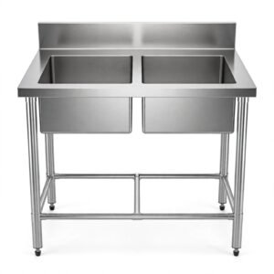 double sink stainless, double sink 150cm,
