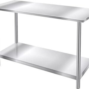 Stainless Steel Kitchen Table 100x70cm - Meja Dapur Stainless Heavy Duty