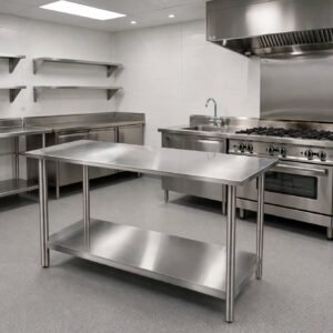 Heavy Duty Kitchen Table 120x60x85cm - Meja Stainless Dapur Komersial