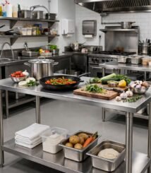 Kitchen Table Stainless 304 Food Grade - Meja Dapur Restoran Cloud Kitchen