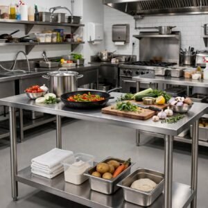 Kitchen Table Stainless 304 Food Grade - Meja Dapur Restoran Cloud Kitchen