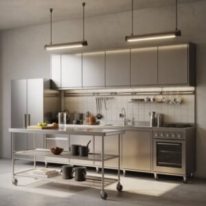 custom kitchen set stainless minimalis modern