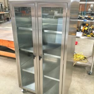 , Lemari Stainless Premium RS, Lemari Stainless Full Kaca, Lemari Stainless Roda