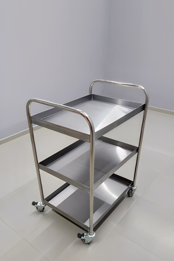 Trolley Stainless 3 Susun - Troli Dorong Makanan Stainless Steel 201 / 304 Trolley Stainless 3 Susun - Troli Dorong Makanan Stainless Steel 201 / 304