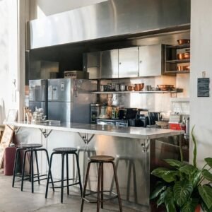 Meja Bar Dapur Stainless Steel Anti Karat - Model Kekinian