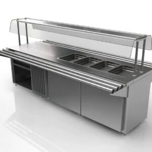 Meja pemanas makanan stainless custom