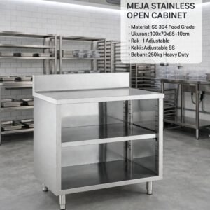 Kitchen Table Stainless Steel Open Cabinet - 100x70x85+10cm Anti Karat