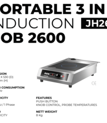Portable 3 in 1 Induction JH26 HOB 2600 - Kompor Induksi Portable 2600W Drop-In