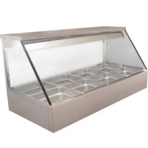 Meja pemanas makanan buffet stainless steel