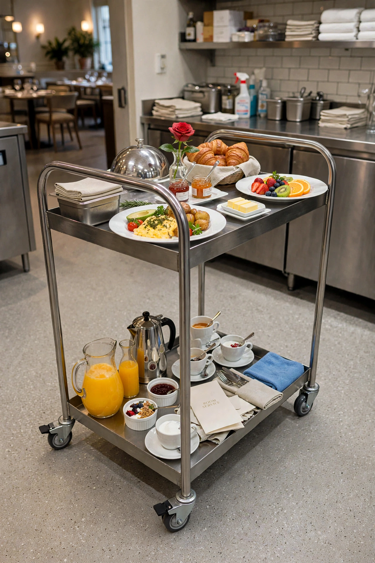 Troli Makanan 2 Tingkat Stainless - Trolley Dapur Hotel Restoran Cafe - Heavy Duty Troli Makanan 2 Tingkat Stainless - Trolley Dapur Hotel Restoran Cafe - Heavy Duty