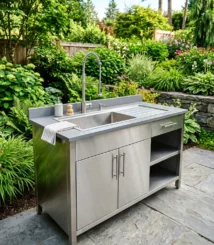 cabinet stainless steel untuk toko minuman segar