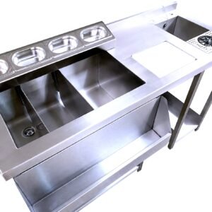 Meja Cocktail Station dengan Jack Rinser Custom Ukuran