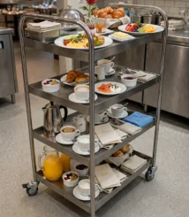 Troli Makanan 4 Tingkat Stainless - Trolley Dapur Hotel Restoran Cafe - Heavy Duty
