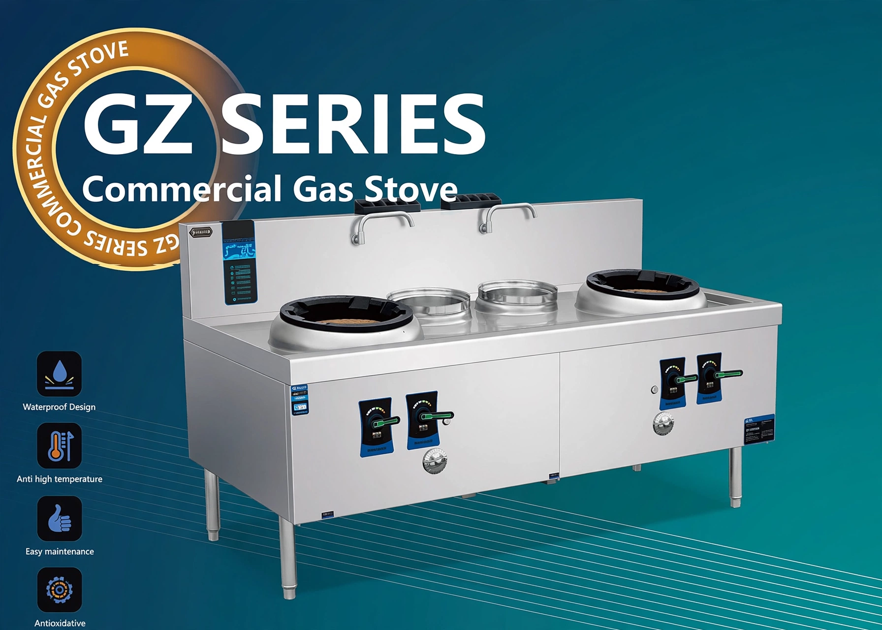 Kompor Gas Industri 2 Tungku, Kompor Chinese Food, Kompor Gas Industri 2 Tungku, Kompor Chinese Food,