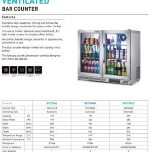 Harga Meja Bar Pendingin 120L Untuk Hotel