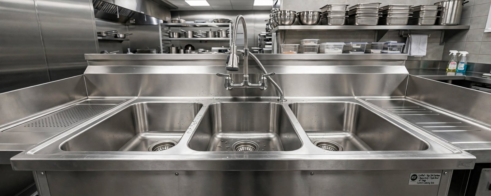 Kitchen Sink Custom untuk Bar dan Dapur Cafe Kecil Ukuran 150cm
