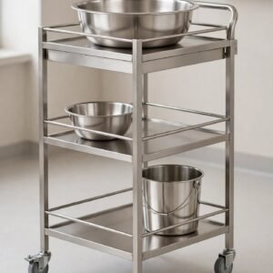 Trolley Dressing, Troli Dressing, Trolley Obat 3 Susun, Troli Medis Dengan Baskom, Trolley Medis Dengan Ember, Trolley Dressing Stainless, Troli Perawatan Luka, Trolley Ganti Balut, Troli Medis 3 Tier Baskom, Trolley Klinik Kecantikan,