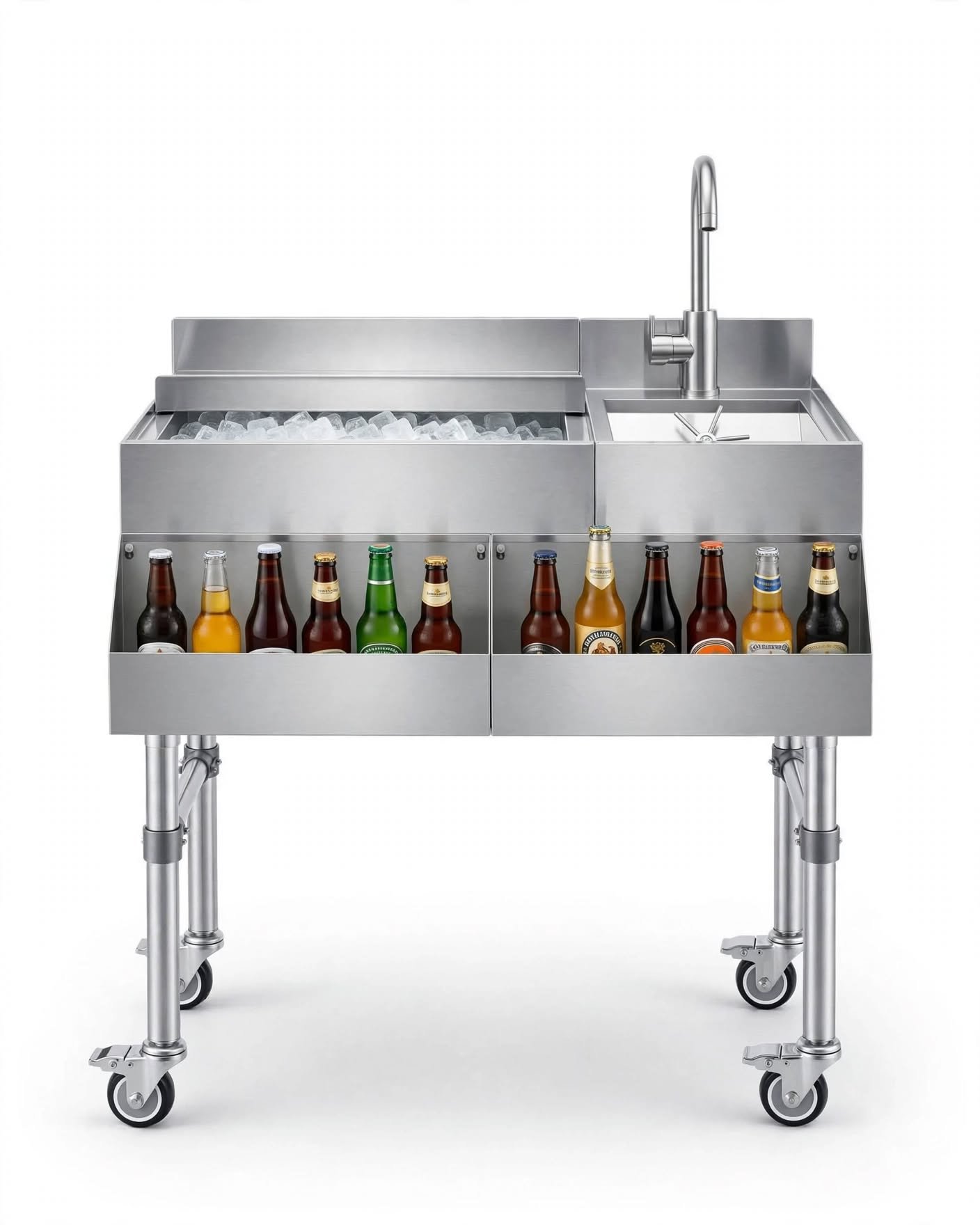 Custom Ice Bin Dengan Drain Dan Sink Table Custom Ice Bin Dengan Drain Dan Sink Table