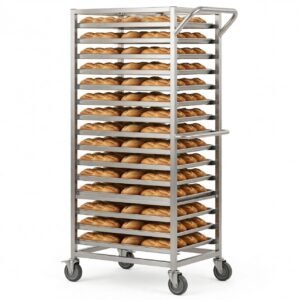 trolley rak stainless 15 susun untuk bakery,
