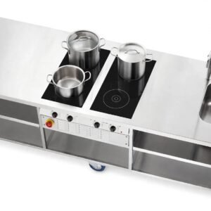Meja Kerja Stainless Mobile Dengan Kompor & Sink
