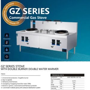 Commercial Gas Stove Double Burner Double Water Warme