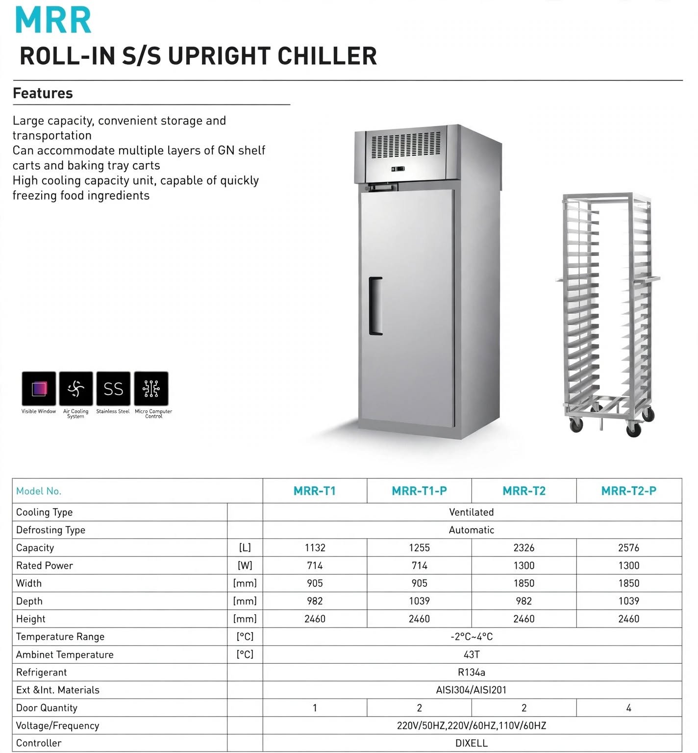 Roll-In Chiller Kapasitas Besar 1132L - 2576L - Bisa Masuk Trolley Langsung! Roll-In Chiller Kapasitas Besar 1132L - 2576L - Bisa Masuk Trolley Langsung!