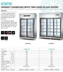 Harga Static Upright Showcase With Two Sides Glass Doors