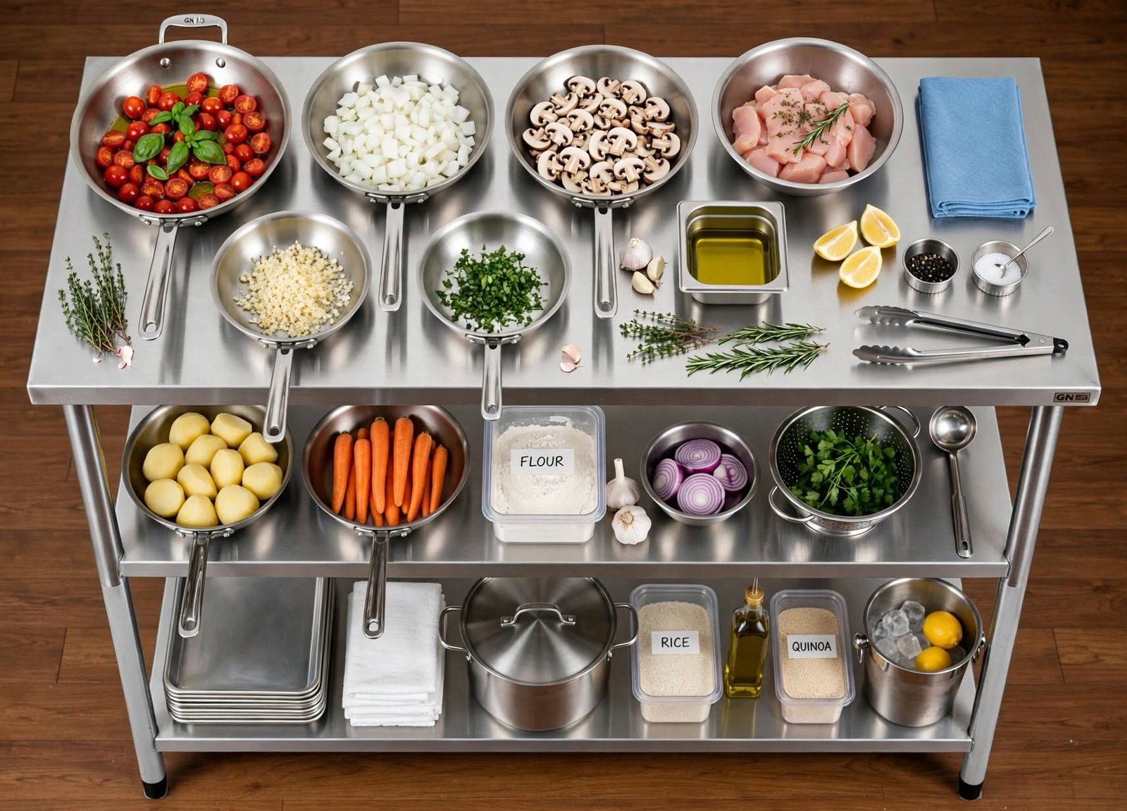 Prep Table Stainless Steel 3 Tingkat Prep Table Stainless Steel 3 Tingkat
