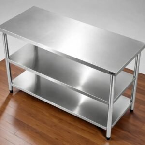 Meja Kerja Stainless 150x70x85cm 3 Tingkat - Prep Table Dapur Jumbo