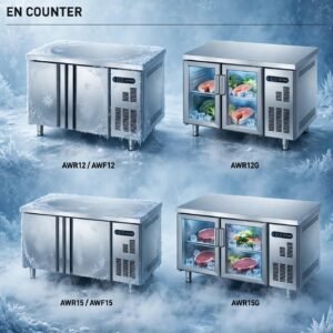 Harga Meja Pendingin Stainless 260L 380L Automatic Defrost R290