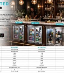 Meja Bar Pendingin Air Cooling System Ventilated
