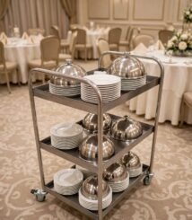 Trolley Stainless 3 Susun - Troli Dorong Makanan Stainless Steel 201 / 304