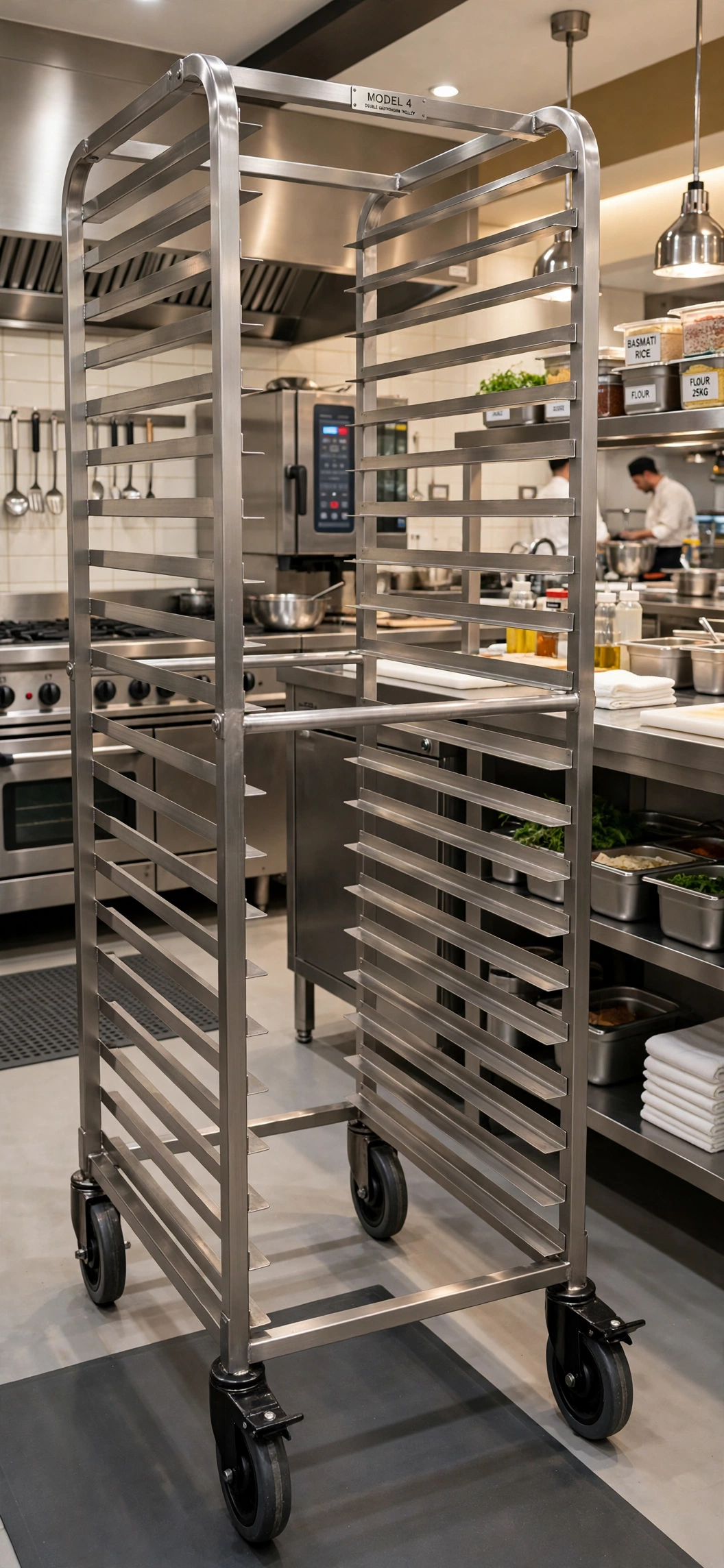 Bakery Trolley Custom 12-30 Tier - Roti & Kue Stainless Food Grade WMS Bakery Trolley Custom 12-30 Tier - Roti & Kue Stainless Food Grade WMS
