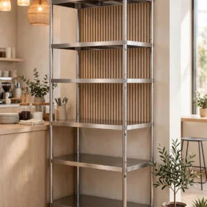 Custom Rak 6 susun Stainless Steel Dapur Restoran - Ukuran Sesuai Ruangan