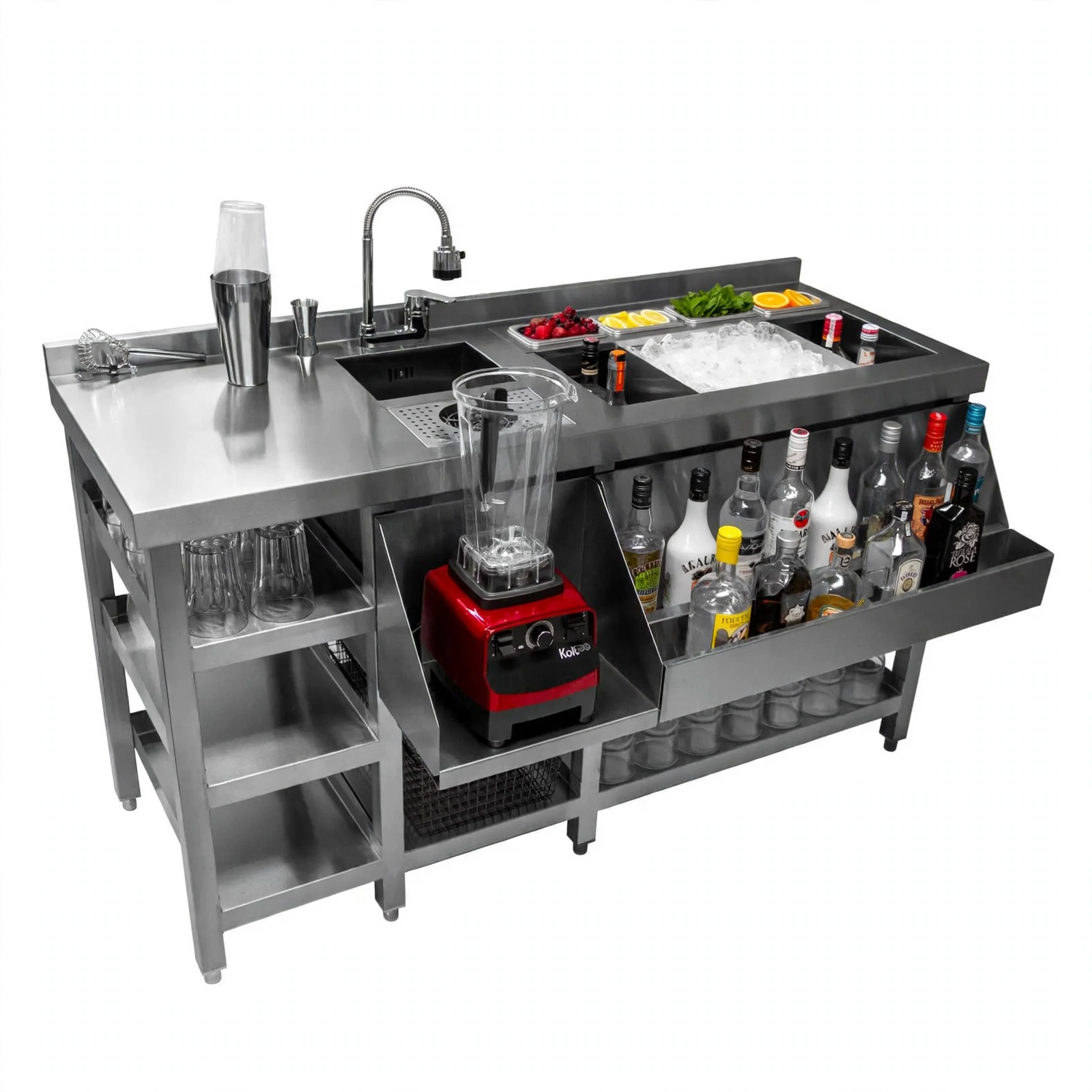 Cocktail bar stainless custom ukuran dan size Cocktail bar stainless custom
