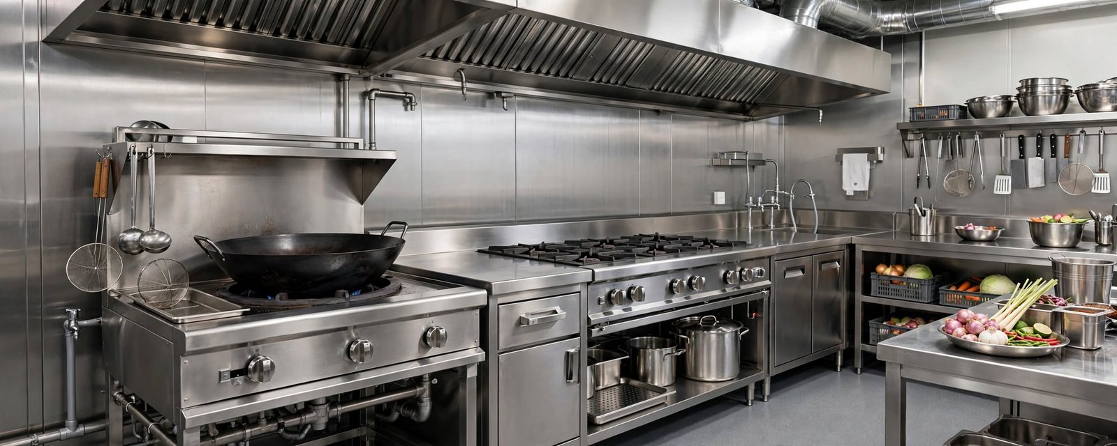 Desain kitchen set stainless untuk resto,
