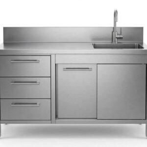 Custom Cabinet Pantry Kantor 3 Laci - Meja Sink Stainless Higienis Untuk Kantor