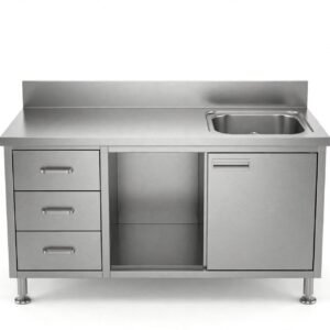 Produsen Custom Cabinet Stainless 3 Laci - Terima Proyek Kitchen Ukuran Bebas