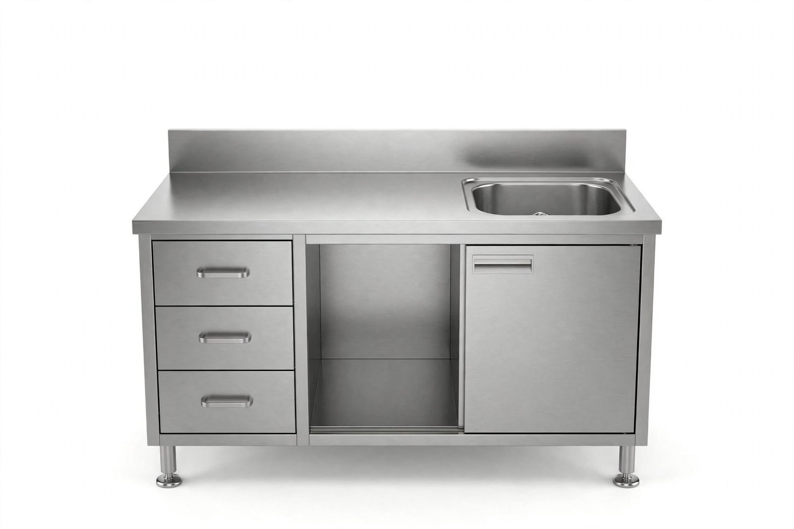 stainless_steel_cabinet_sink_drawers Produsen Custom Cabinet Stainless 3 Laci - Terima Proyek Kitchen Ukuran Bebas
