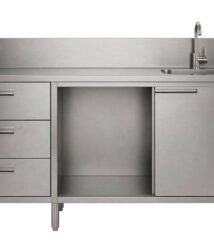 Custom Cabinet Bar Stainless 3 Laci - Meja Bar Single Sink Untuk Coffee Shop