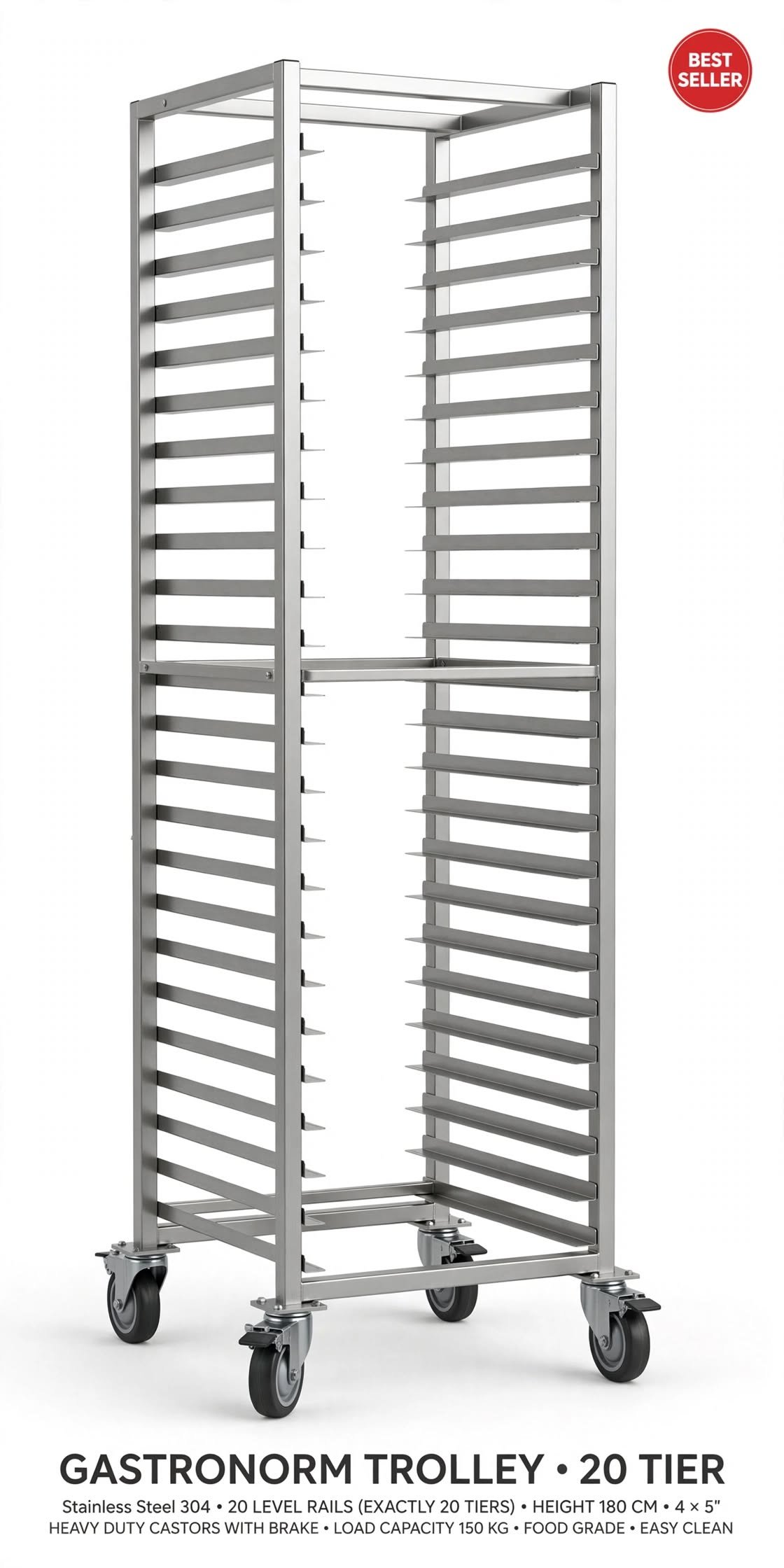stainless_steel_gastronorm_trolley_1 Jual GN Pan Trolley 20 Level - Gastronorm Trolley 1/1 Food Grade