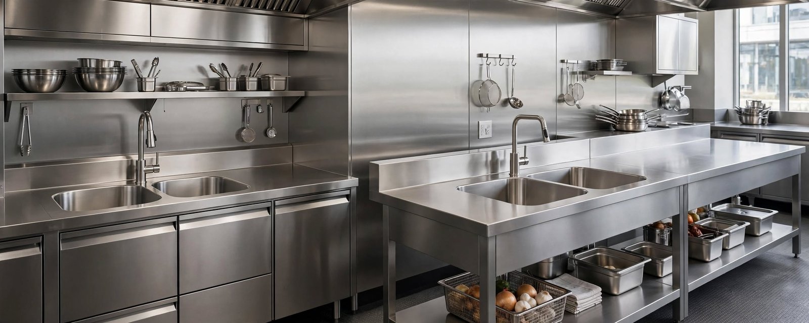 Desain kitchen set stainless yang fungsional,