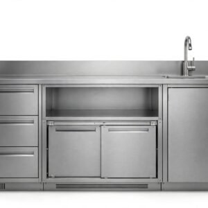 Custom Cabinet Bar Stainless - Meja Bar Sliding Door Dengan Backsplash