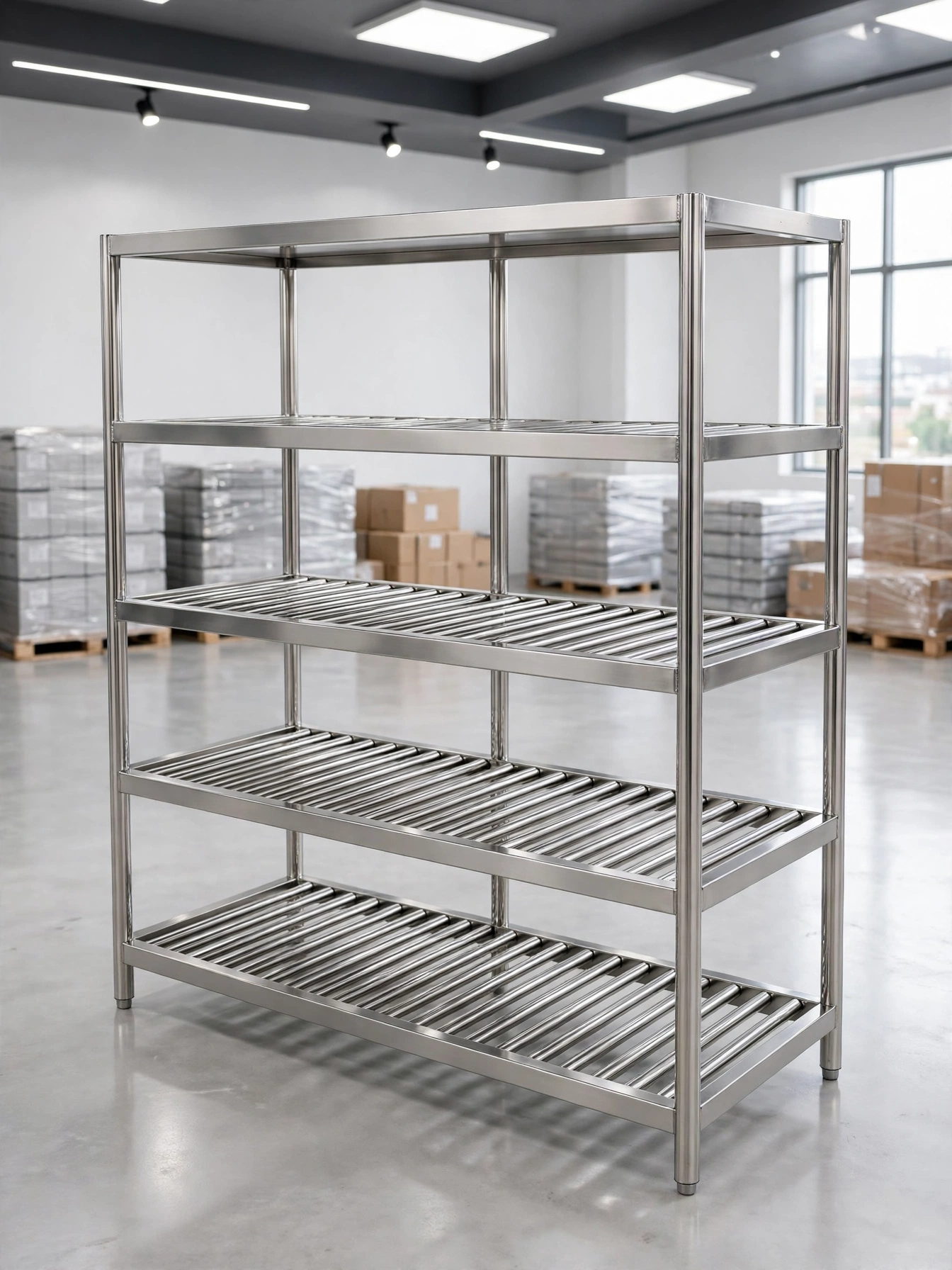 Custom Rak Stainless Steel 304 - Untuk Industri Makanan & Farmasi Custom Rak Stainless Steel 304 - Untuk Industri Makanan & Farmasi